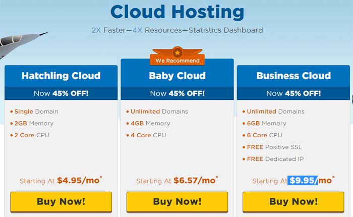 HostGator Cloud Hosting Plans