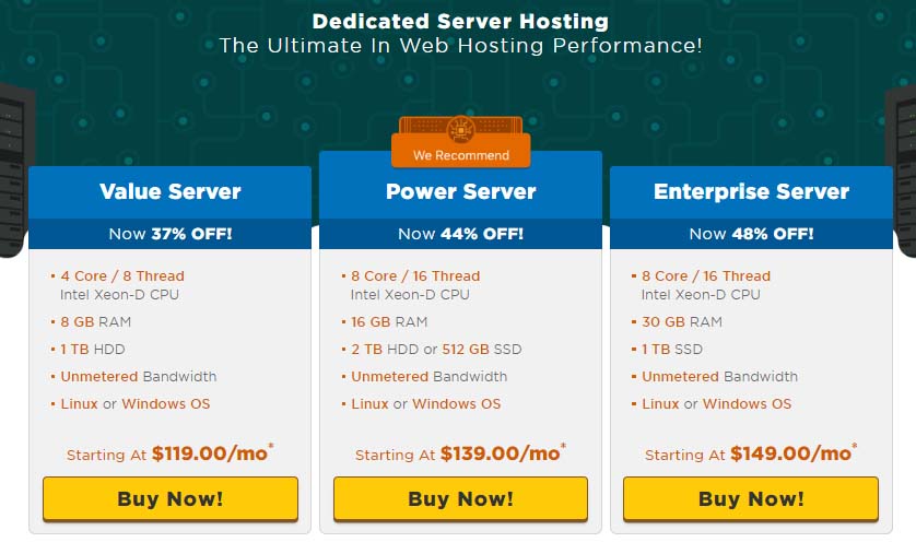 Hostgator dedicated server - Value Server, Power Server and enterprise server plan HostGator Dedicated Server Plans