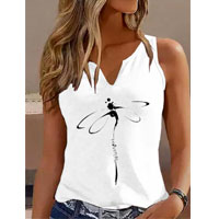 Casual Notched Loose Tank Top | Justfashionnow.com