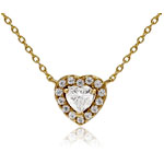 2 Carat Halo Heart Necklace - InfinityXInfinity