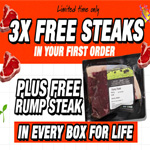 3 Free Steaks In Box - Butchercrowd