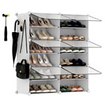 6 Cubes Shoe Organizer With Doors , SongmicsHome