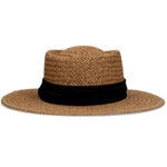 Beige Raffia Hat With Ribbon , Manifieldschuhe
