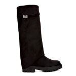 Biker Fold Over Knee High Boots - Xy London
