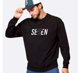 Black Neck Printed Sweatshirt Seven | Sevenline