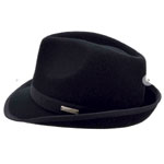 Black Wool Trilby Hat - Spatarella