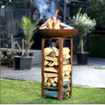Fire Bowl And Wood Storage : HomeDeluxe