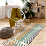 Flux Striped Multicolor Washable Rug : MyMagicCarpet