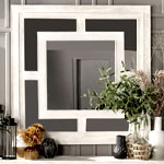 Geo White Washed Wall Mirror - Choice Furniture Superstore