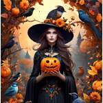 Halloween Witch Bluebird Puzzle - Puzzle FR