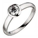 Ladies Ring 585 White Gold Brilliant , Goettgen 