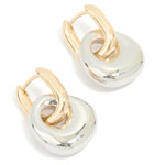 Metal Round Drop Huggie Earrings - Lovisa