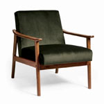 Olive Green Lounge Chair - Vonhaus