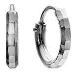 Silver 9mm Hammered Hoop Earrings - Silverly