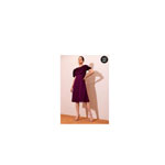 Maroon Cowl Sleeve Side Slit Midi Dress