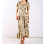 Animal Printed Wrap Midi Dress - Needs No Label