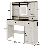 Farmhouse Vanity Desk With Mirror - Erommy