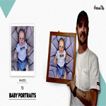 Baby Portrait Painting From Photo - PortraitFlip