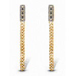 Baguette Diamond Chain Earrings - Kallati