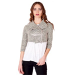 Beige Leather Bolero Jacket : Darienzo