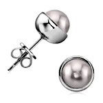 Bezel Freshwater Pearl Stud Earrings - Voogmechic