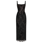 Black Lace Sequinned Dress - Milla