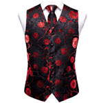 Black Suit Vest Red Floral | Ties2you