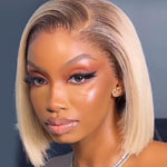Blonde Bob Wig With Brown Roots , West Kiss