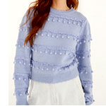 Blue Bubble Trim Knit Sweater | Farm Rio