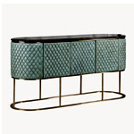 Blue Marble Leather Metal Sideboard : Roobba