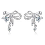 Bow Sterling Silver Earrings : FanciMe