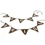 Bride Hessian Burlap Flag Bunting Banner - Careyou