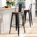 Brown Metal High Bar Stools Set | Haodirect