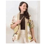 Brown Satin Kimono Blazer - Liberty Women