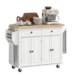 Butcher Block Cart - Homcom