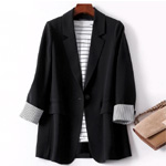 Long Sleeve Button Front Lapel Blazer : Newchic.com