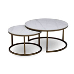Calacatta Style Brass Based Coffee Table : Dreaminteriors.co.uk