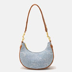 Canvas Rose Texture Gold Shoulder Hobo Bag - Romy Tisa