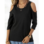 Casual Cotton-Blend Crew Neck | Noracora.com