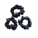 Charcoal Silk Scrunchies Set : Mayfairsilk