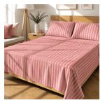 Coral Striped Double Bed Set - Kasanova