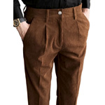 Corduroy Elastic Waist Straight Pants | Findercube.com