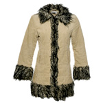 Corduroy Y2K Faux Fur Trim Coat | BeyondRetro