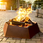 Corten Steel Forma Hexagon Firepit | Floraselect.net