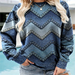 Crew Neck Loose Casual Sweatshirt : AnnieCloth