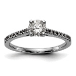 Diamond Peg Set Cz Engagement Ring | Goldia