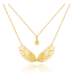 Double Gold necklace Angel Wings Diamond , Bovem.com.pl