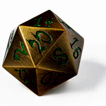 Limited Edition Gold Dragon Face Metal Dice : EasyRollerDice