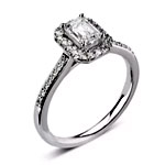 Emerald Cut Diamond Halo Ring - Pleasance And Harper
