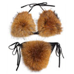 Faux Fur Halter Bikini Sets : Seldom Seen Styles